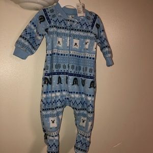 Brand new baby boy fleece sleeper with tags